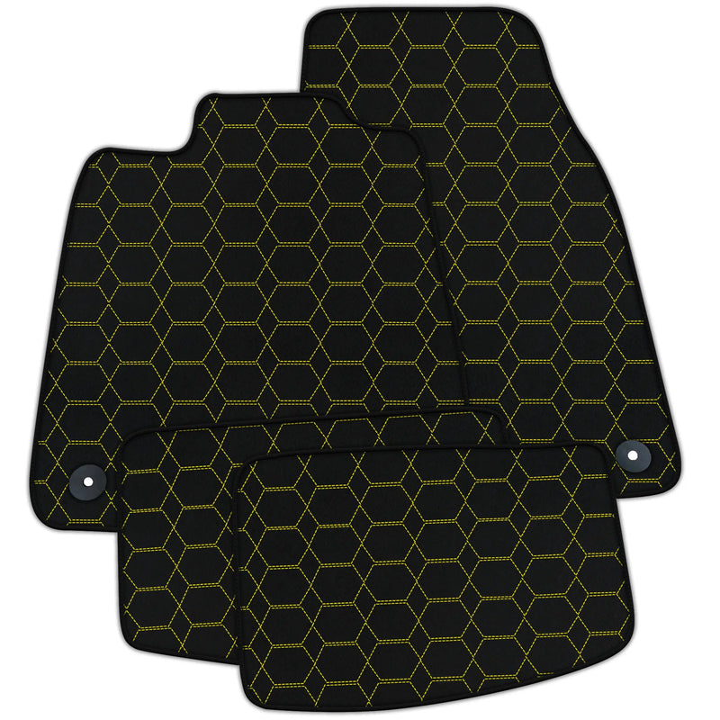 Customizable Leather Floor Mats with Hexagon Hex Pattern for Porsche Taycan (2020-2023)