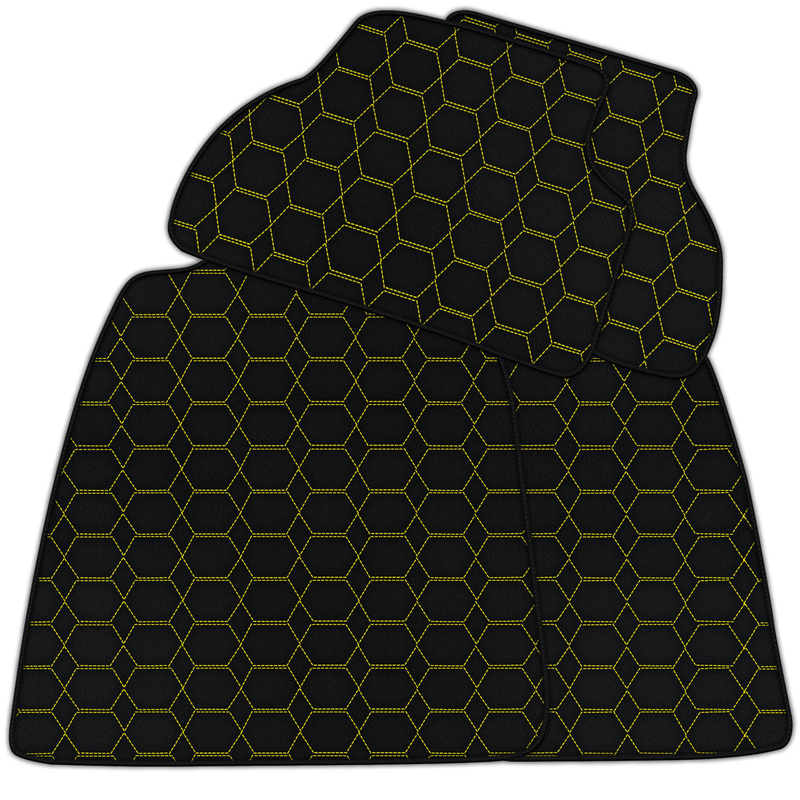 Customizable Leather Floor Mats with Hexagon Hex Pattern for Audi A7 - C8 (2018-2023)