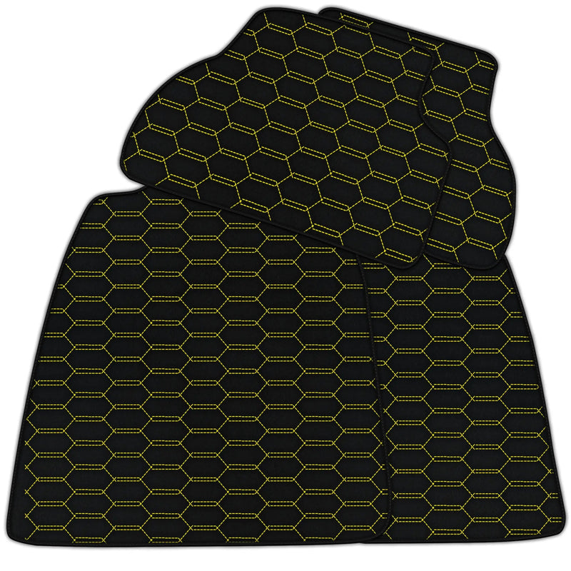 Customizable Leather Floor Mats with Interlaced Hex Pattern for Audi Q2 (2020-2024)