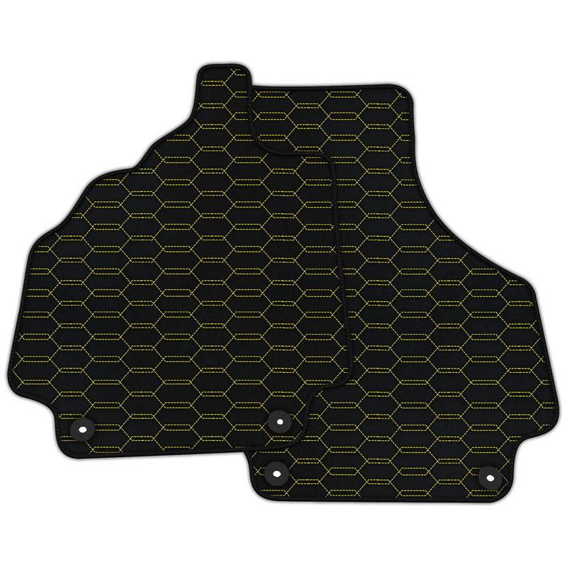 Customizable Leather Floor Mats with Interlaced Hex Pattern for Audi R8 (2007-2015)