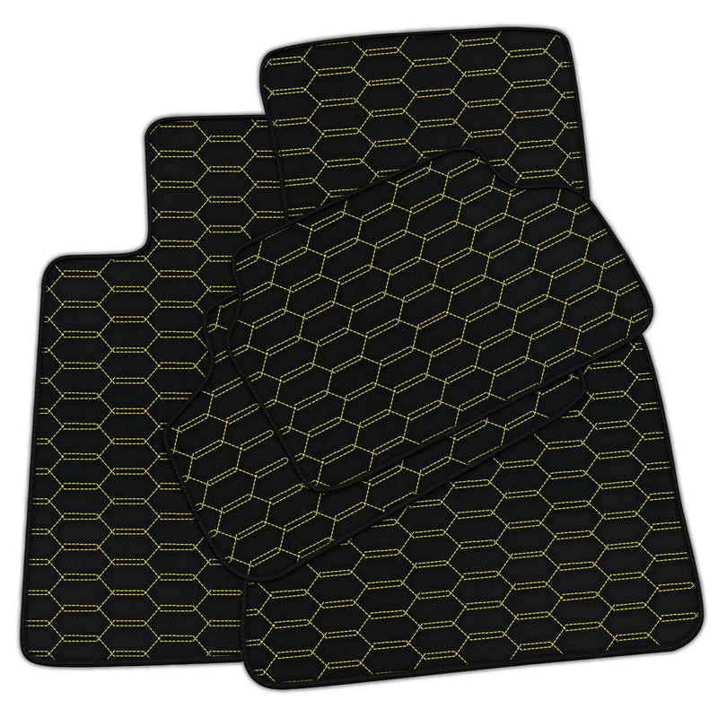 Customizable Leather Floor Mats with Interlaced Hex Pattern for BMW E36 Convertible (1993–2000)