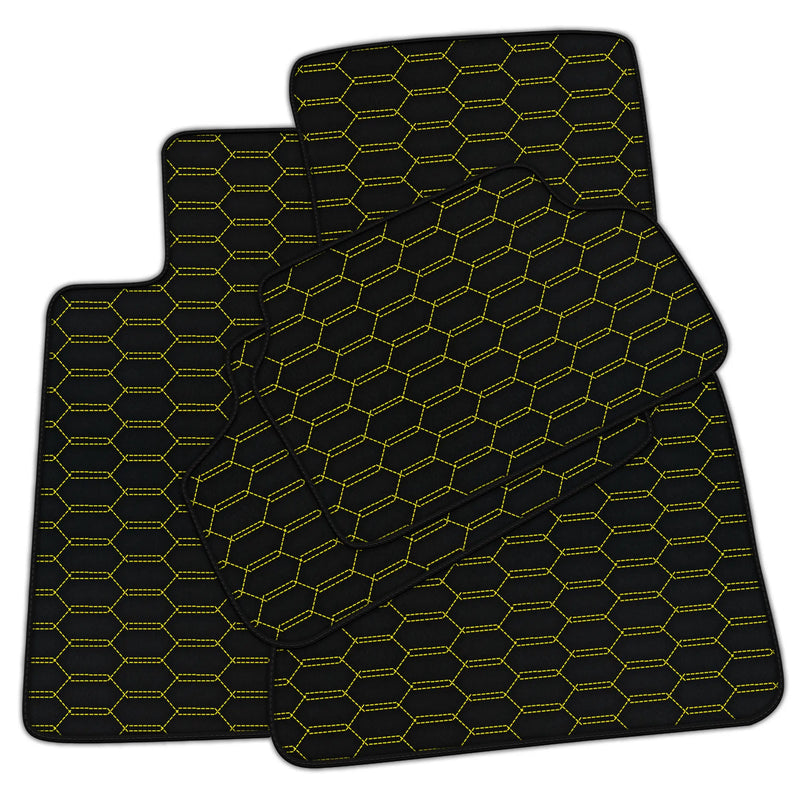 Customizable Leather Floor Mats with Interlaced Hex Pattern for BMW E81 3-door Hatchback (2006-2011)