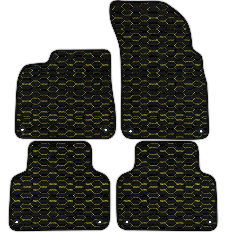 Customizable Leather Floor Mats with Interlaced Hex Pattern for Bentley Bentayga (2015-2023)