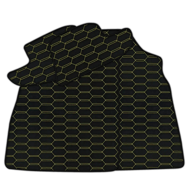 Customizable Leather Floor Mats with Interlaced Hex Pattern for Bentley Continental GT (2011-2018)