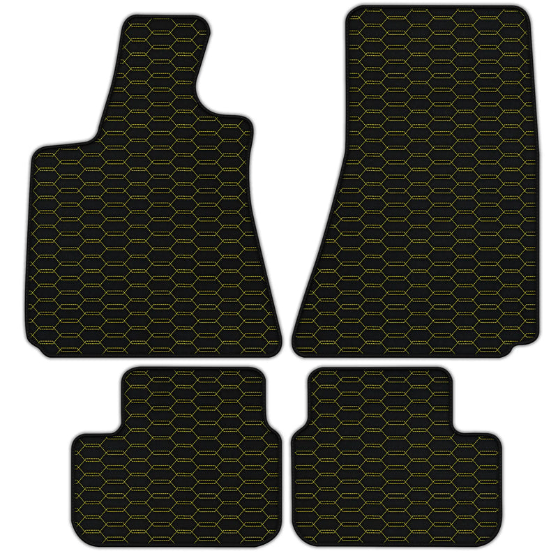 Customizable Leather Floor Mats with Interlaced Hex Pattern for Maserati Ghibli (2013-2022)