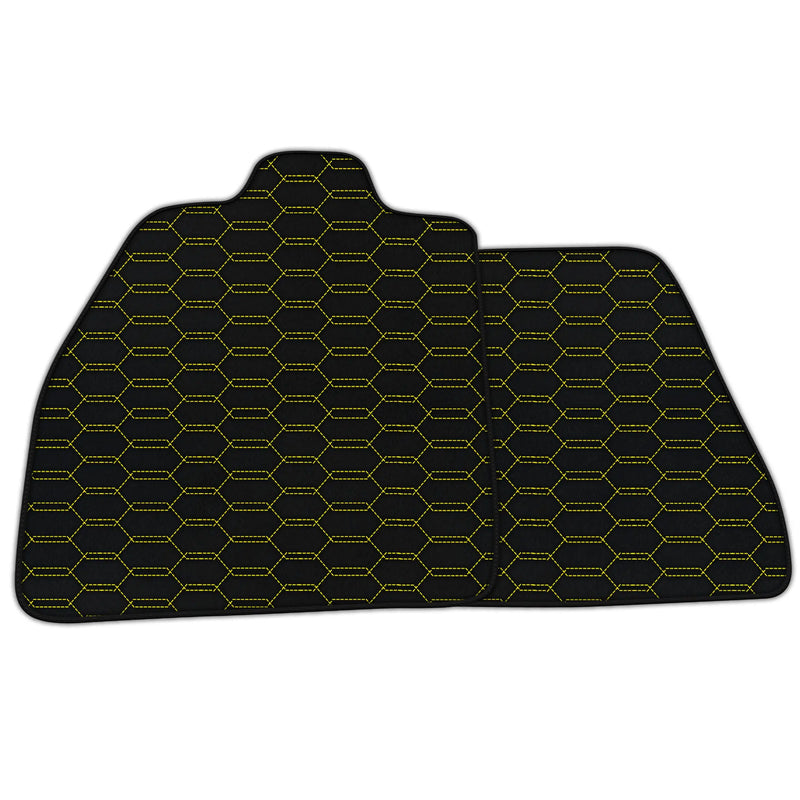 Customizable Leather Floor Mats with Interlaced Hex Pattern for Maserati MC20 (2020-2023)