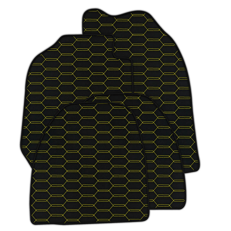 Customizable Leather Floor Mats with Interlaced Hex Pattern for Porsche 911 - 964 (1989-1994)