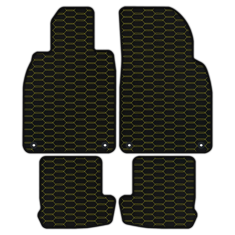 Customizable Leather Floor Mats with Interlaced Hex Pattern for Porsche 991 (2012-2019)
