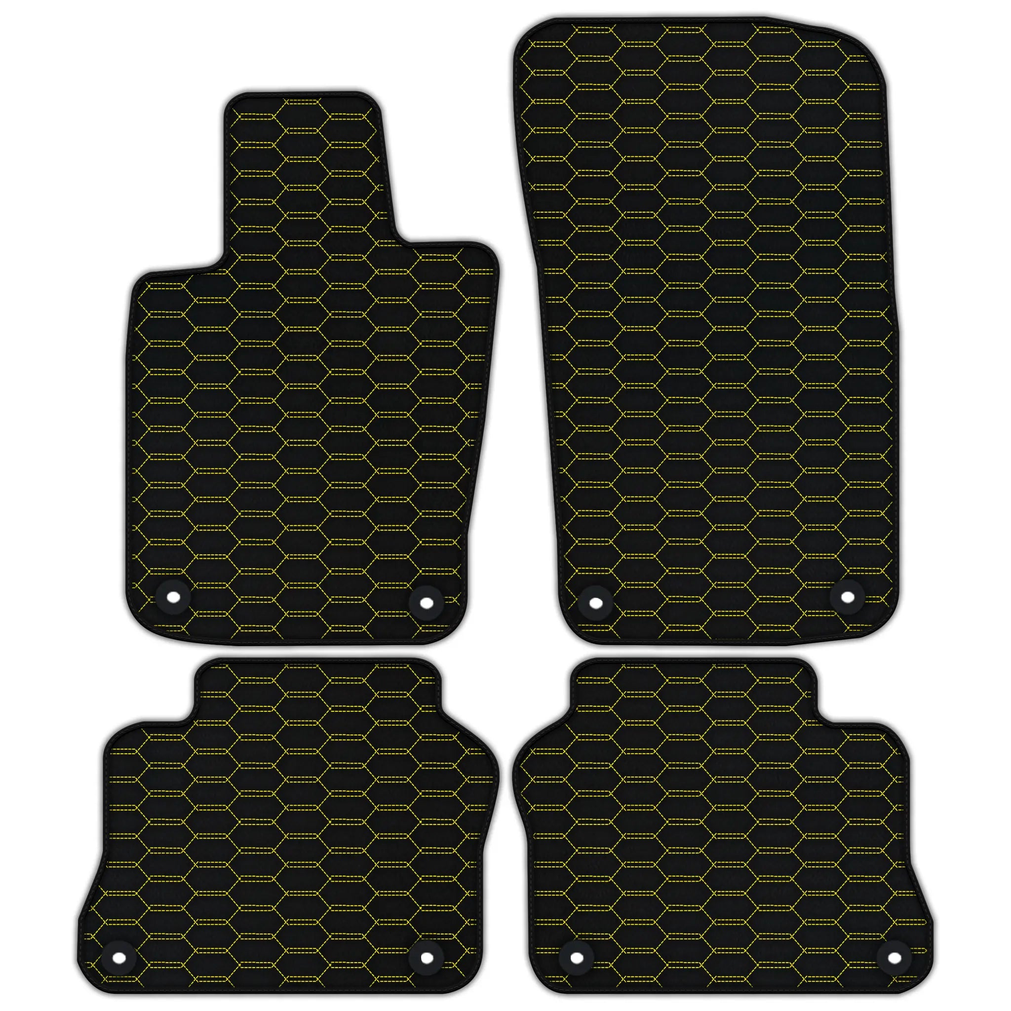 Customizable Leather Floor Mats with Interlaced Hex Pattern for Porsche Panamera (2009-2016)