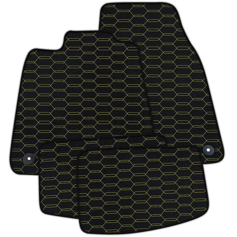 Customizable Leather Floor Mats with Interlaced Hex Pattern for Porsche Taycan (2020-2023)