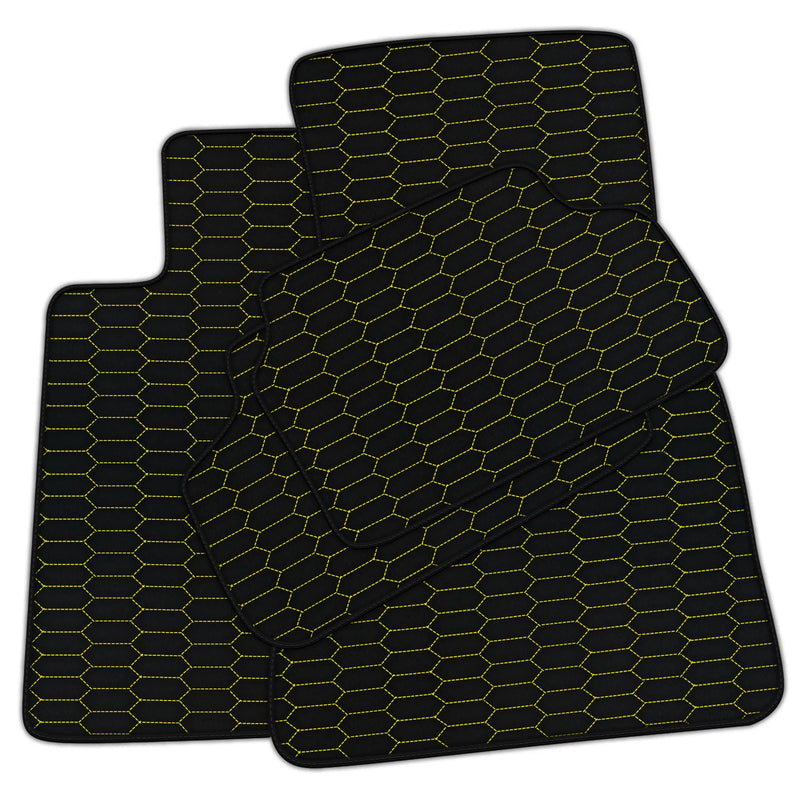 Customizable Leather Floor Mats with Raptor Hex Pattern for BMW E32 (1986-1994)