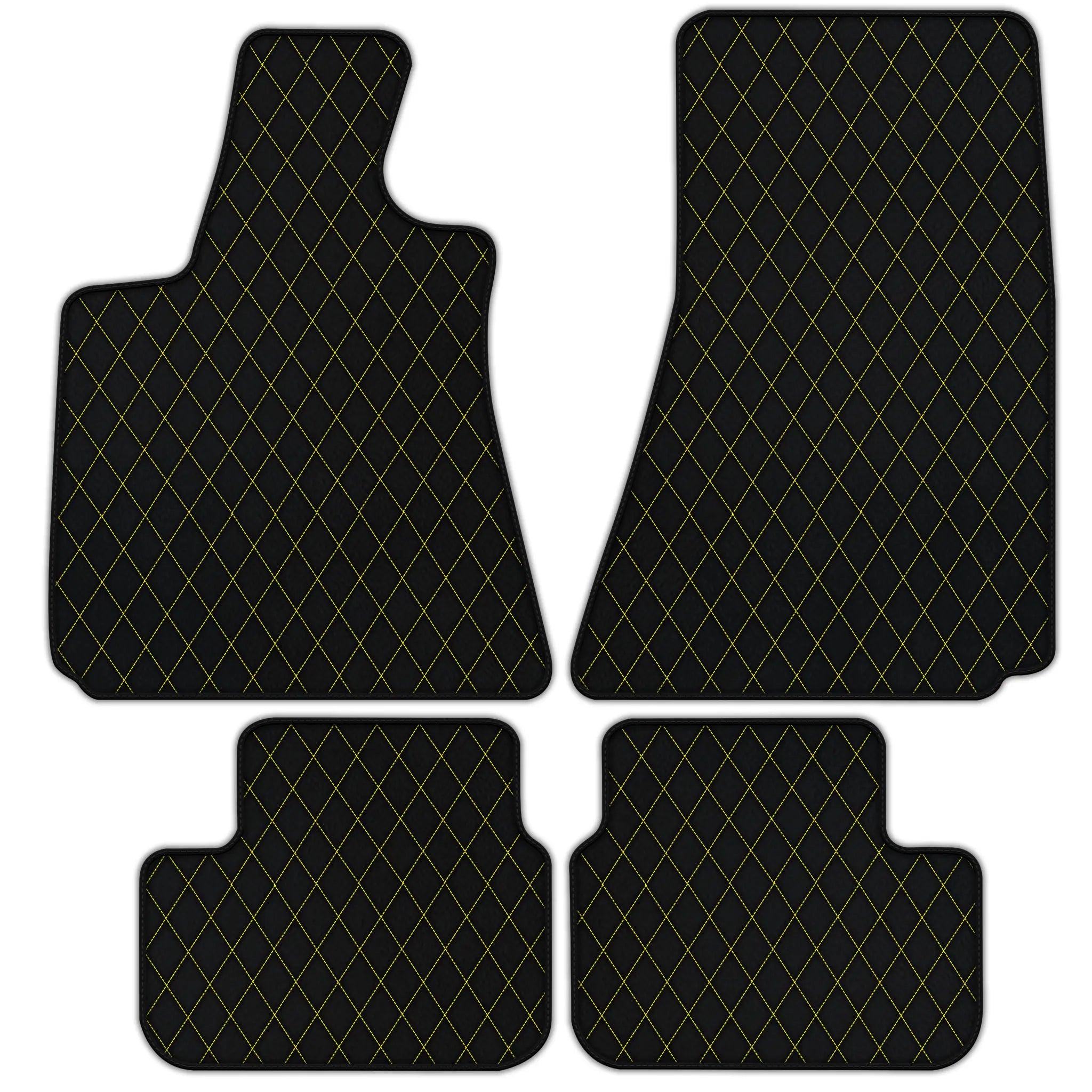 Customizable Leather Floor Mats with Single Diamond Pattern for Maserati Ghibli (2013-2022)
