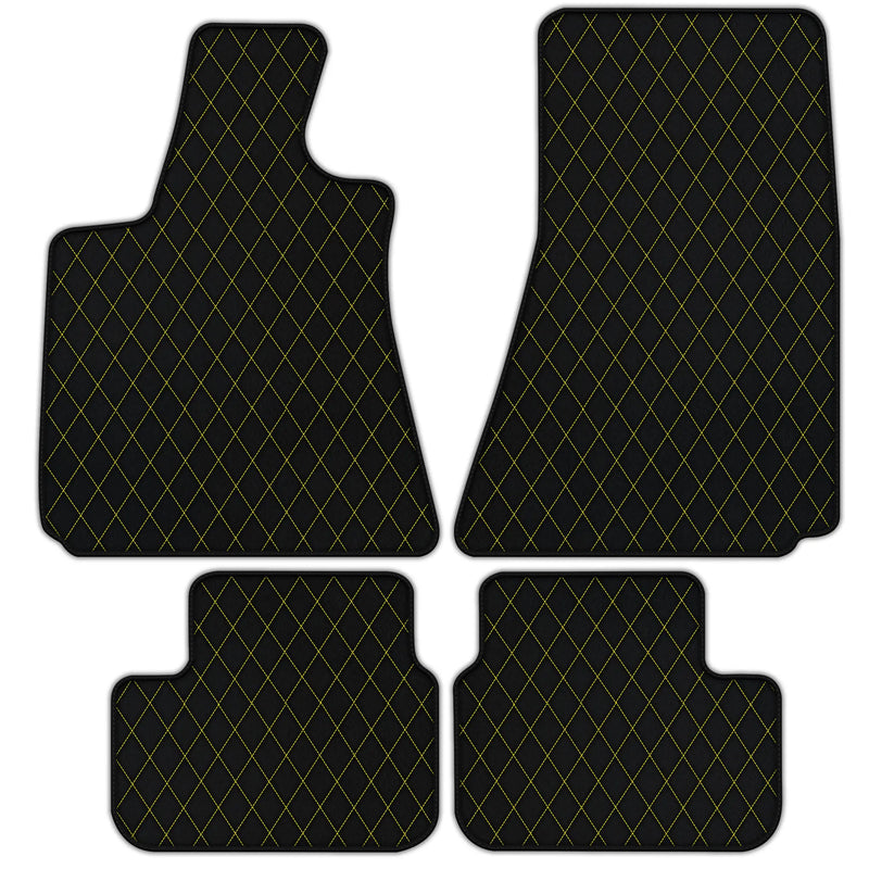 Customizable Leather Floor Mats with Single Diamond Pattern for Maserati Ghibli (2013-2022)