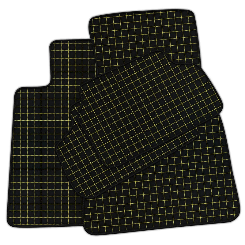 Customizable Leather Floor Mats with Square Pattern for BMW E91 5-door Touring (2005-2012)