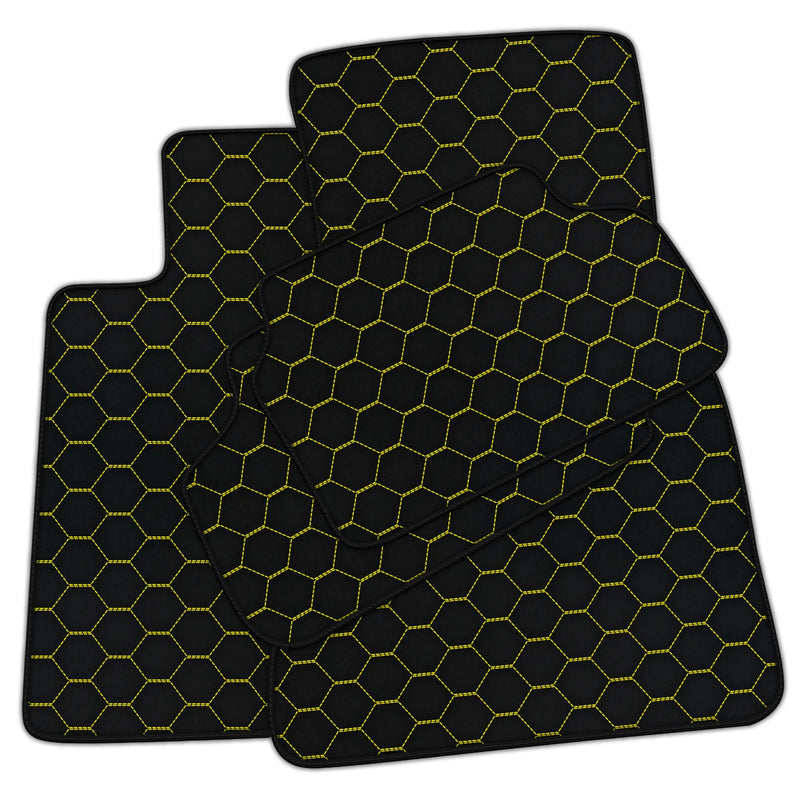 Customizable Leather Floor Mats with Symmetrical Hex Pattern for BMW X5M F85 SUV (2015-2019)