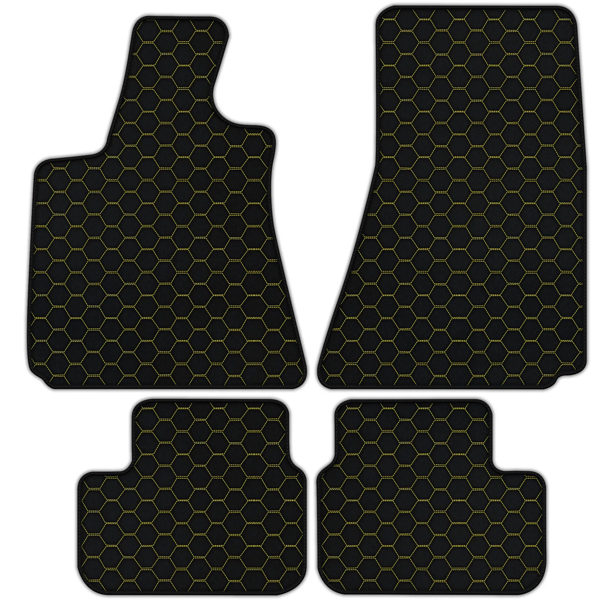 Customizable Leather Floor Mats with Symmetrical Hex Pattern for Maserati Ghibli (2013-2022)