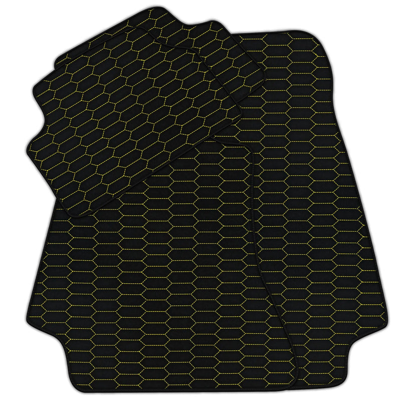 Customizable Leather Floor Mats with Raptor Hex Pattern for Mercedes Benz A-Class W177 Hatchback AMG (2018-2023)