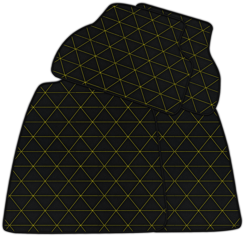 Customizable Leather Floor Mats with Triangle Hex Pattern for Audi A6 - C5 Sedan Facelift (2002-2004)