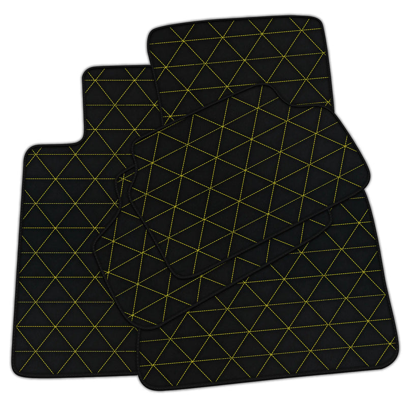 Customizable Leather Floor Mats with Triangle Pattern for BMW E91 5-door Touring (2005-2012)