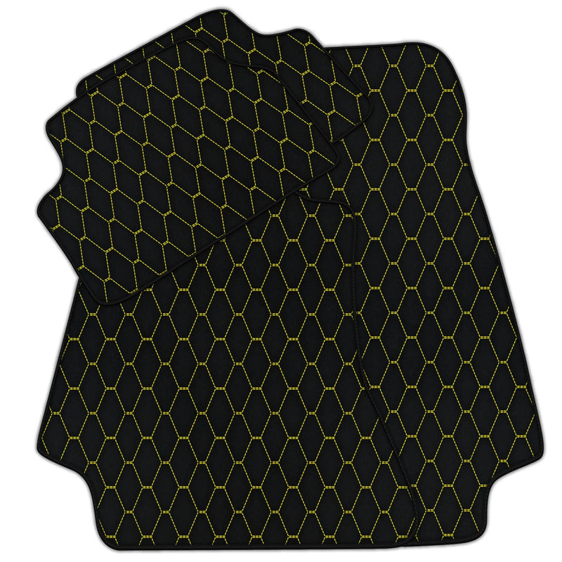Customizable Leather Floor Mats with Vertical Hex Pattern for Mercedes Benz S-Class C126 Coupe (1981-1991)