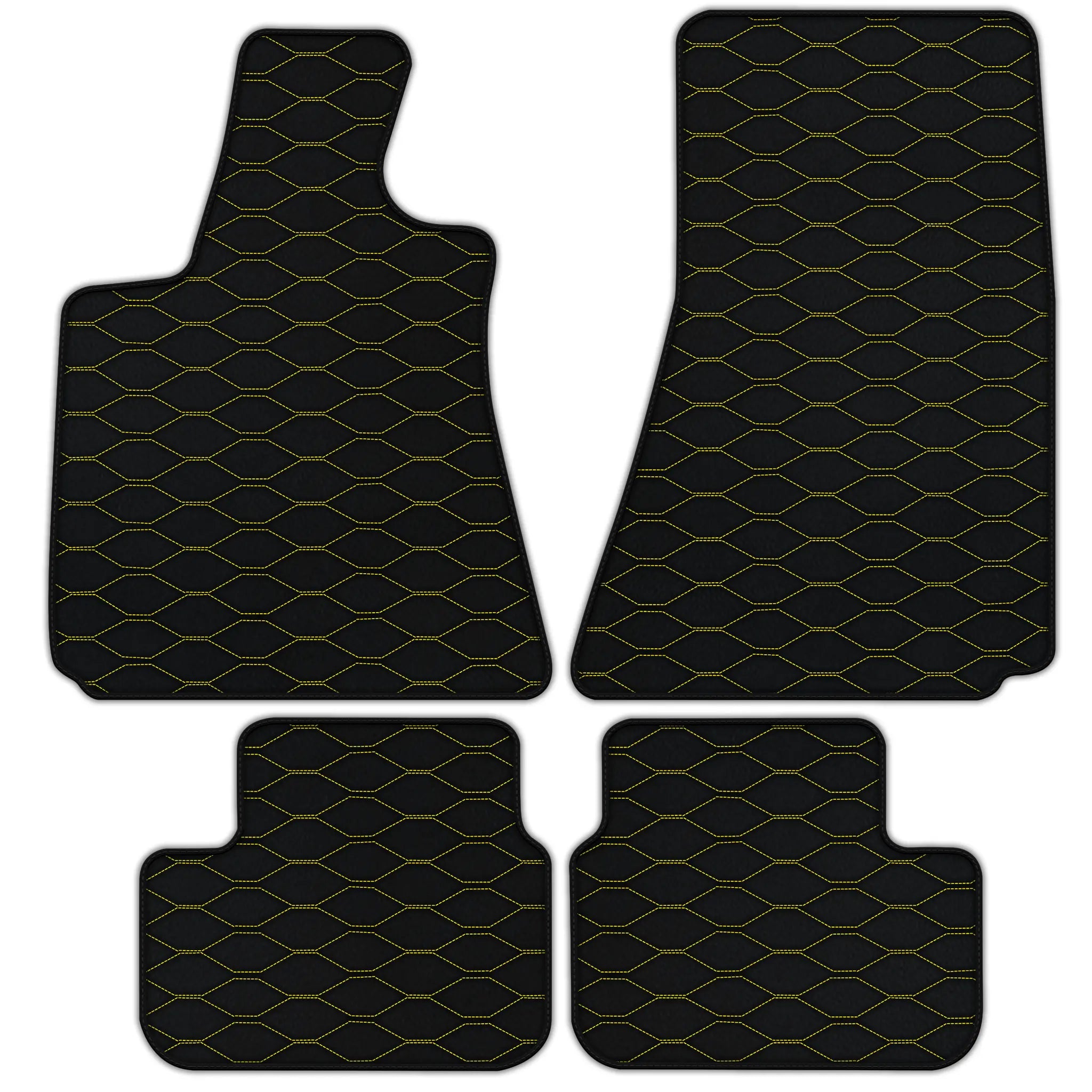 Customizable Leather Floor Mats with Viper Hex Pattern for Maserati Ghibli (2013-2022)