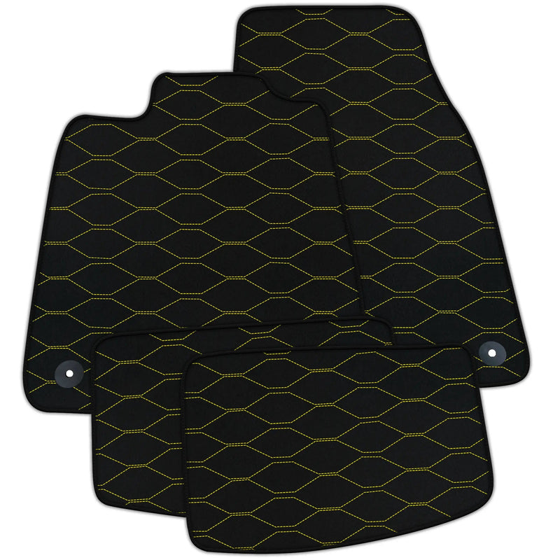Customizable Leather Floor Mats with Viper Hex Pattern for Porsche Taycan (2020-2023)