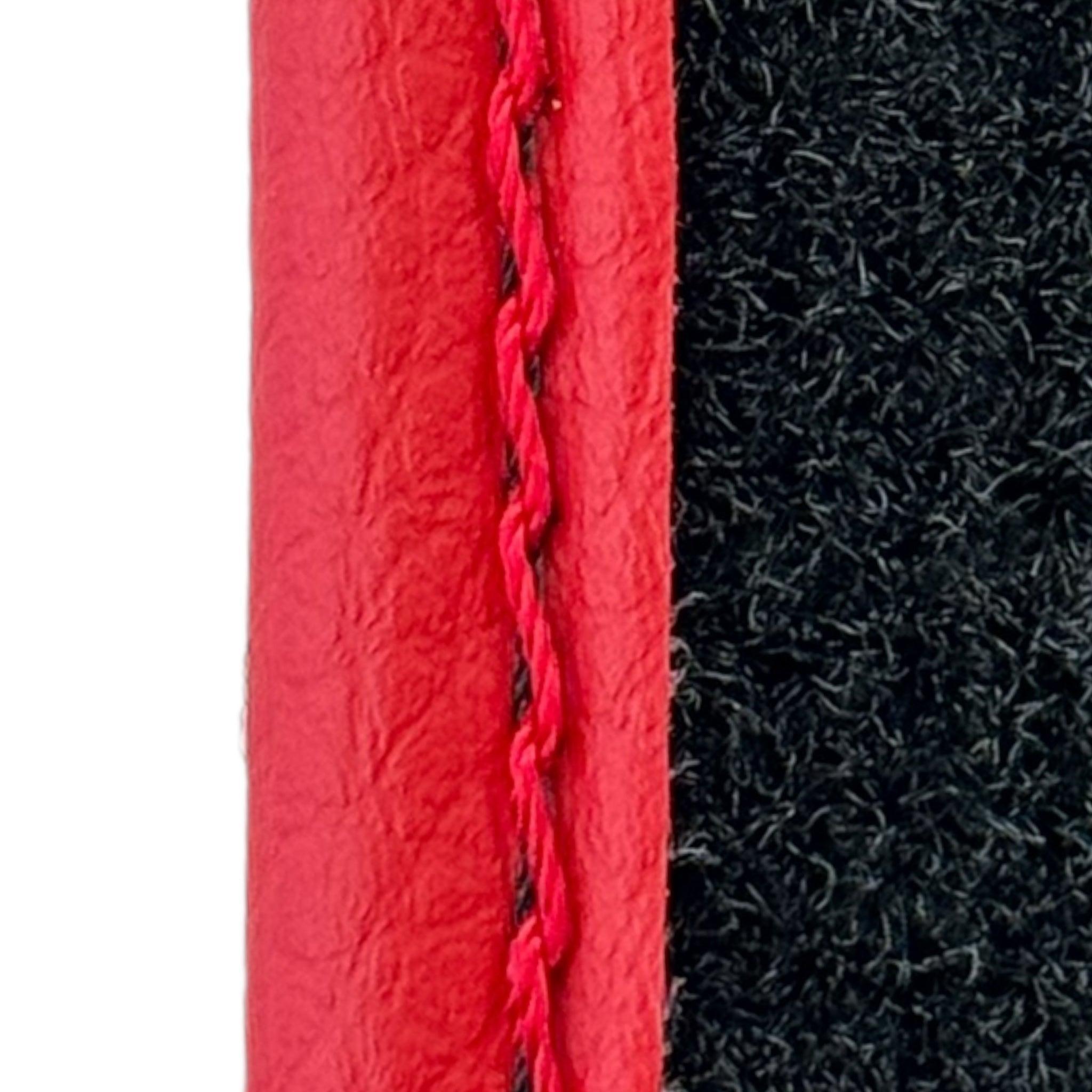 Black Floor Mats for Ferrari 296 GTS (2022-2024) with Carbon Fiber | Red Trim - AutoWin