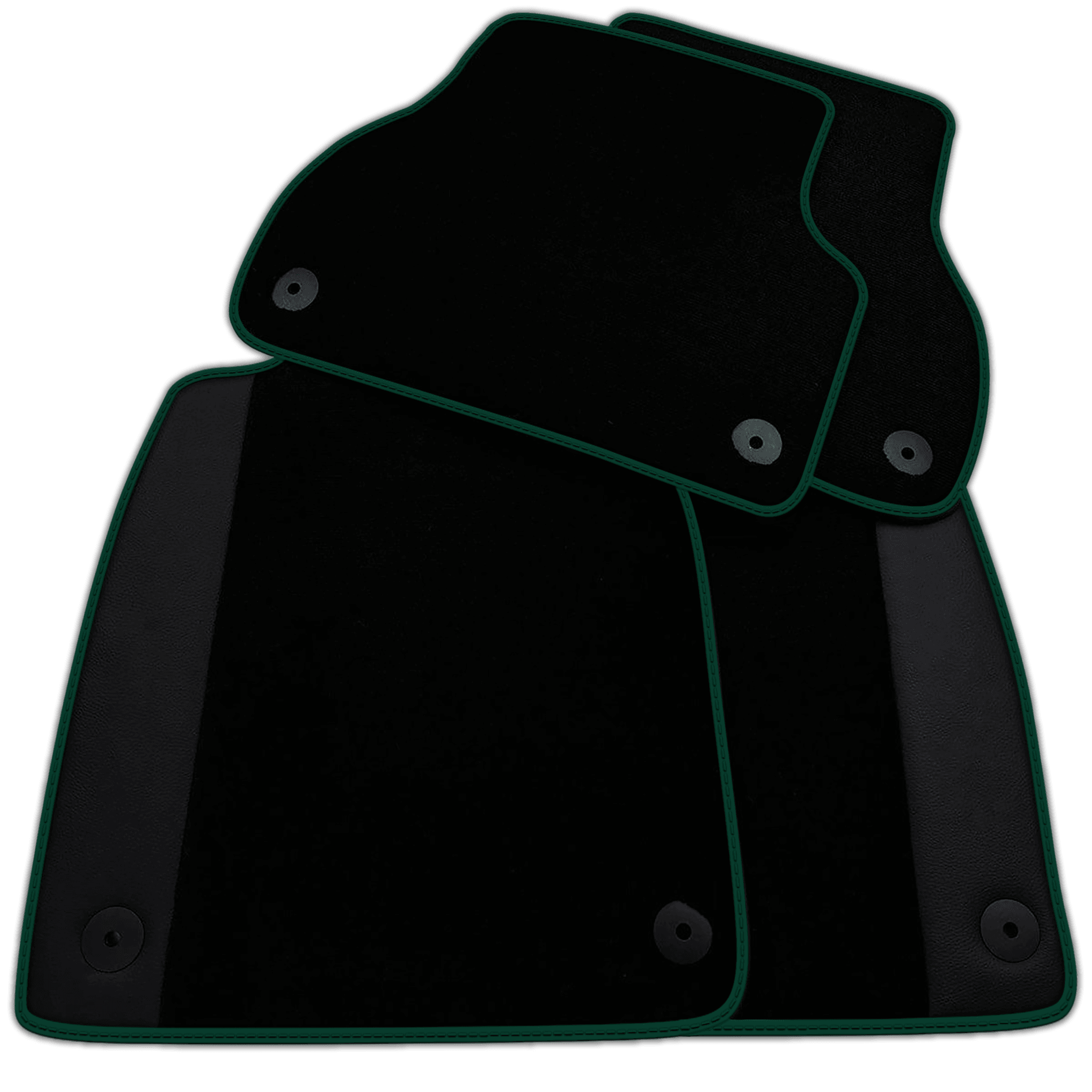 Black Floor Mats for Audi A2 2000-2005 8Z with Leather | Various Trim Colors