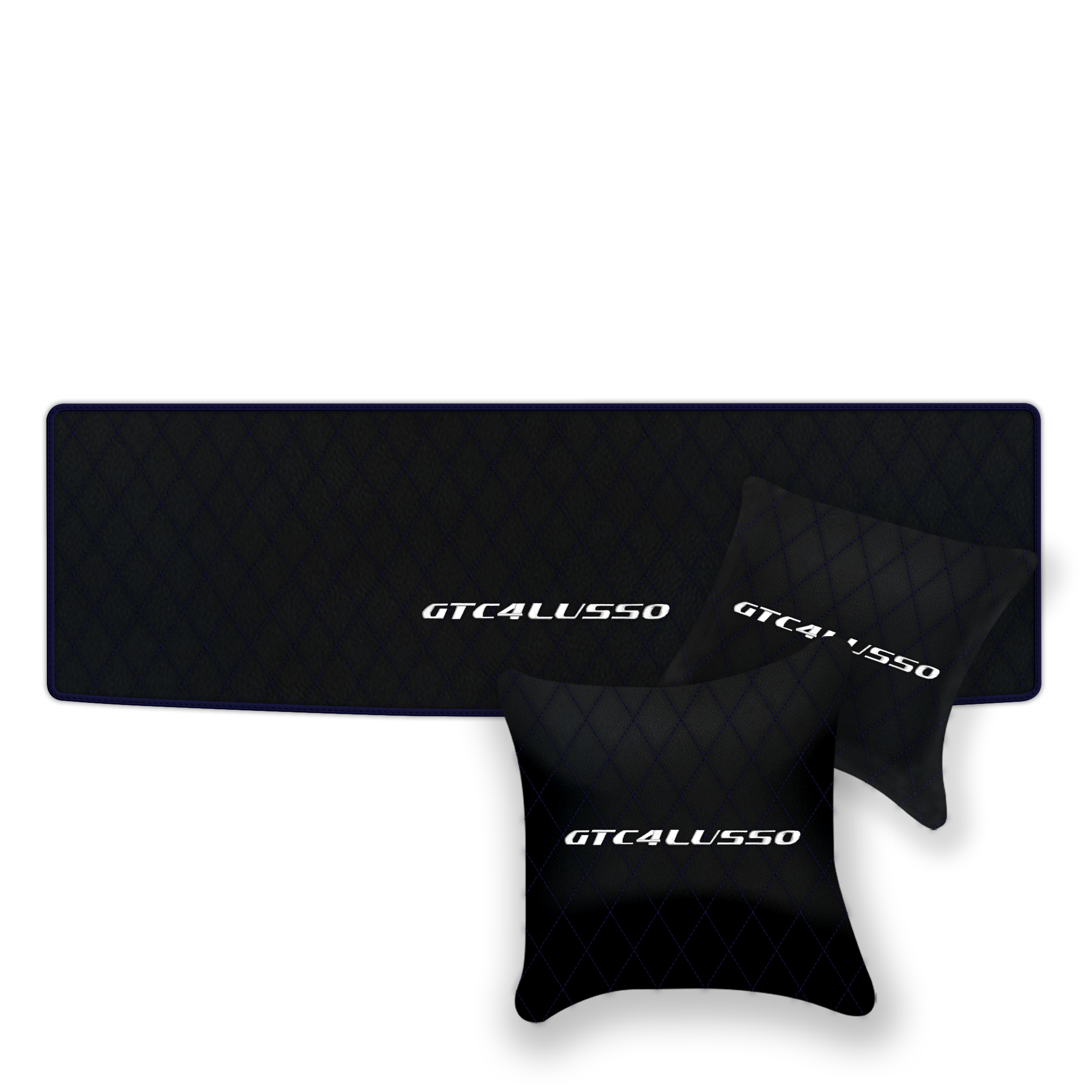 Luxury Black Leather Floor Mats for Ferrari Roma (2021-2024)