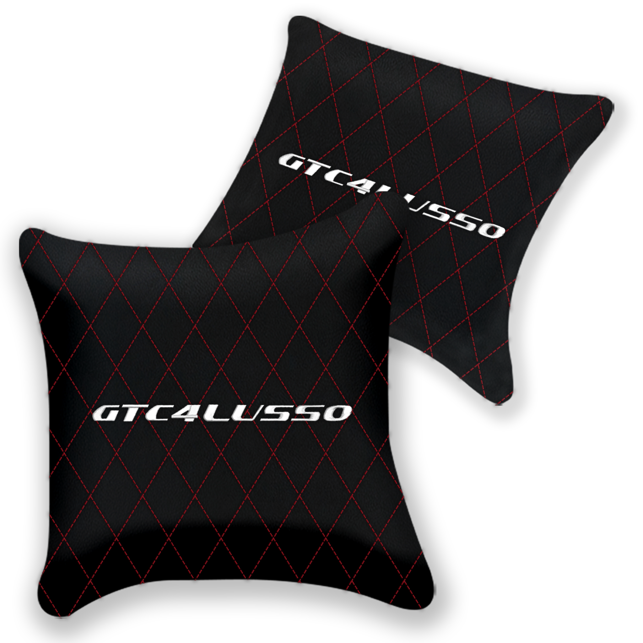 Customizable Black Leather Pillows for Ferrari Roma (2021-2024)