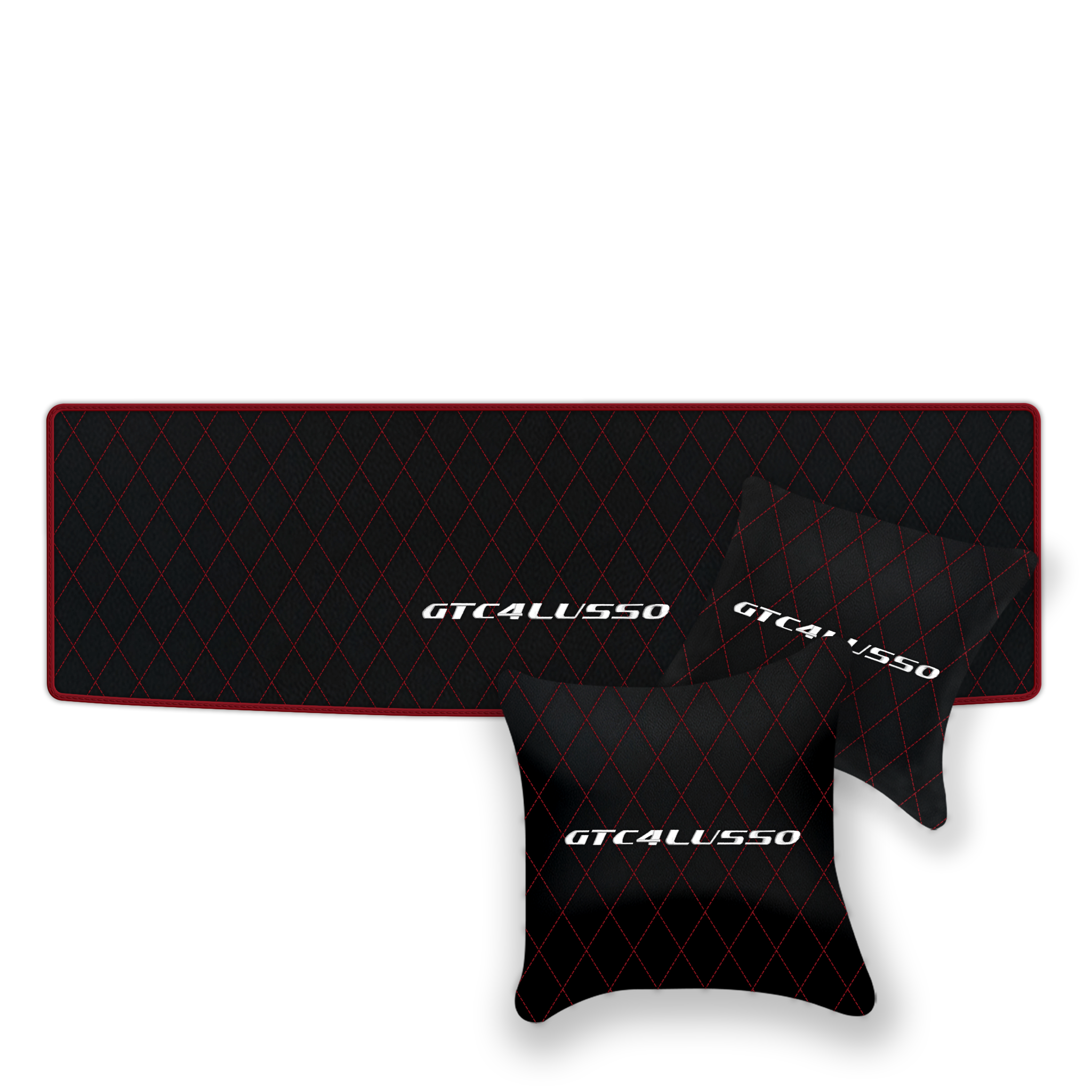 Luxury Black Leather Floor Mats for Ferrari Roma (2021-2024)