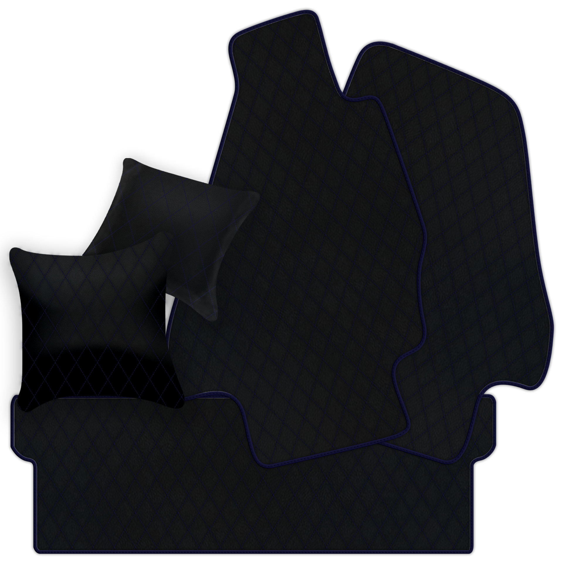 Customizable Leather Trunk Floor Mats with Double Diamond Pattern for Ferrari Dino GT4 (1973-1979) - AutoWin