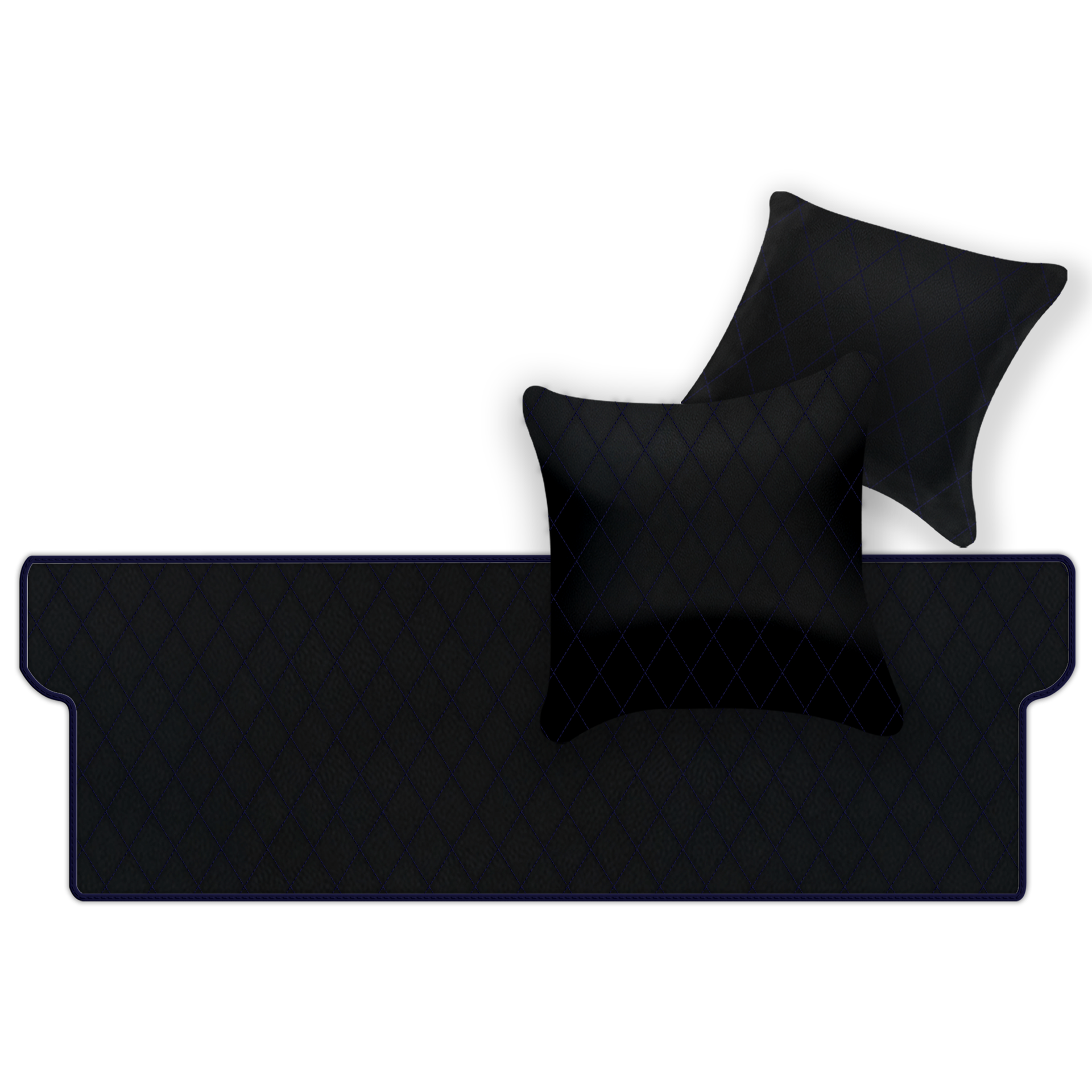 Customizable Leather Trunk Floor Mats with Double Diamond Pattern for Ferrari Dino GT4 (1973-1979) - AutoWin