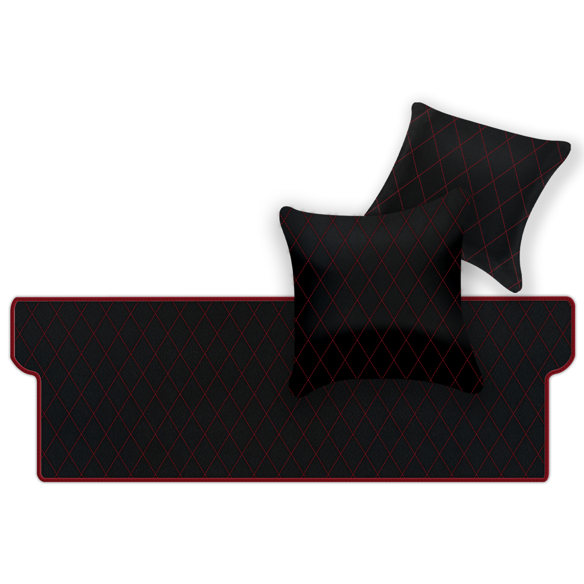 Customizable Leather Trunk Floor Mats with Double Diamond Pattern for Ferrari Dino GT4 (1973-1979) - AutoWin