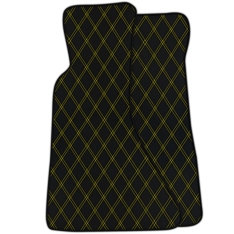 Customizable Leather Floor Mats with Double Diamond Pattern for Chevrolet Corvette C4 (1984-1996)