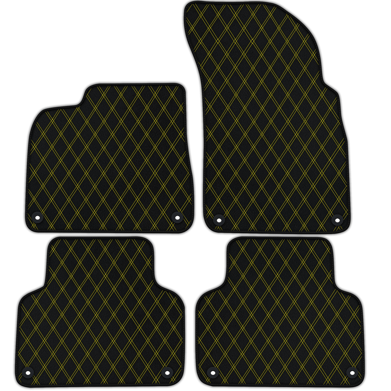 Customizable Leather Floor Mats with Double Diamond Pattern for Audi Q7 4L (2006-2015)