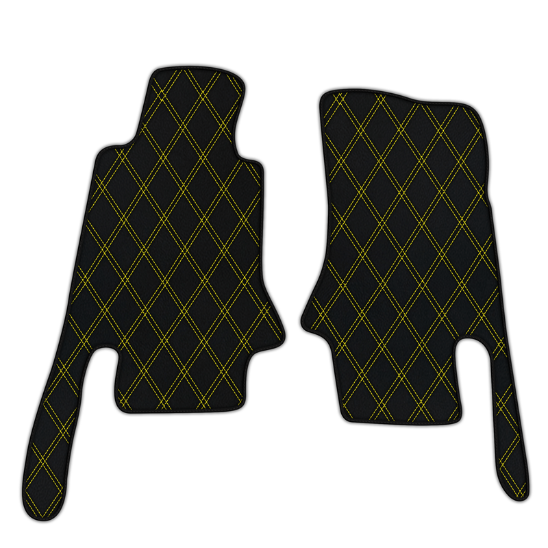 Customizable Leather Floor Mats with Double Diamond Pattern for Chevrolet Corvette C5 (1997-2004)