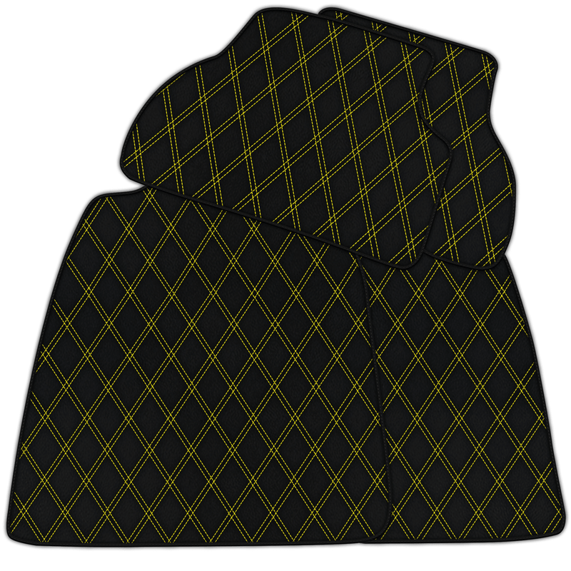 Customizable Leather Floor Mats with Double Diamond Pattern for Audi A4 - B5 Facelift Sedan (1999-2001)