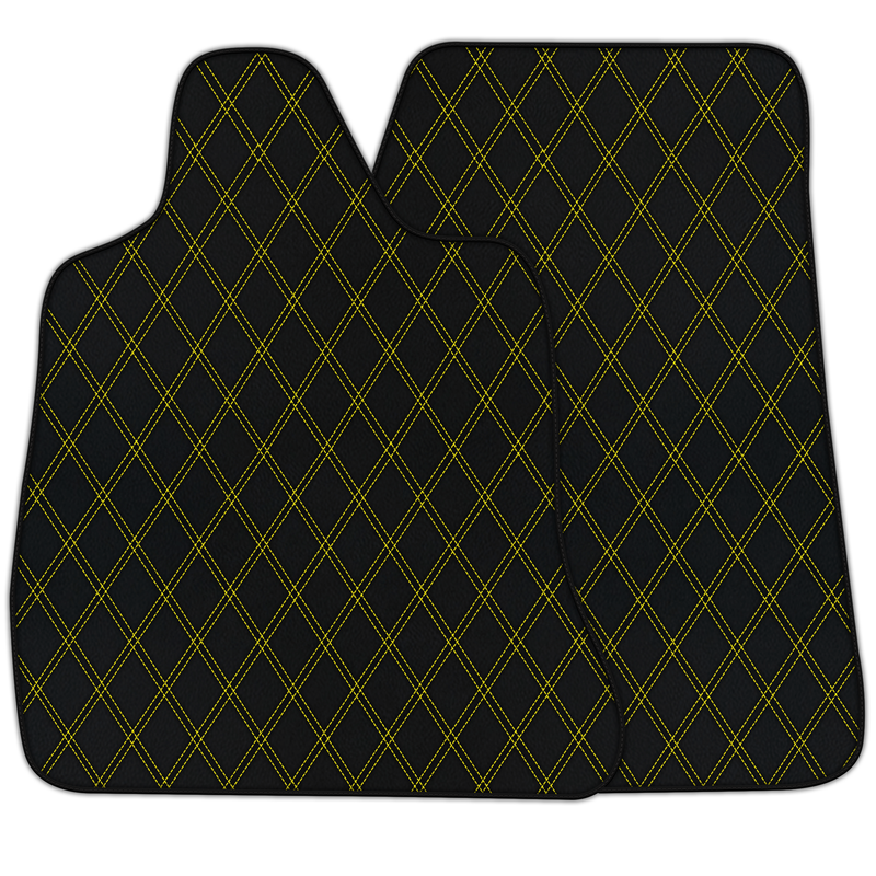Customizable Leather Floor Mats with Double Diamond Pattern for Chevrolet Corvette C7 (2014-2019)