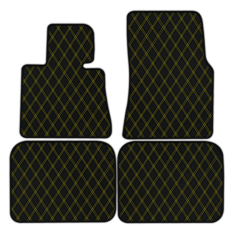 Customizable Leather Floor Mats with Double Diamond Pattern for Rolls Royce Phantom Sedan (2003-2016)