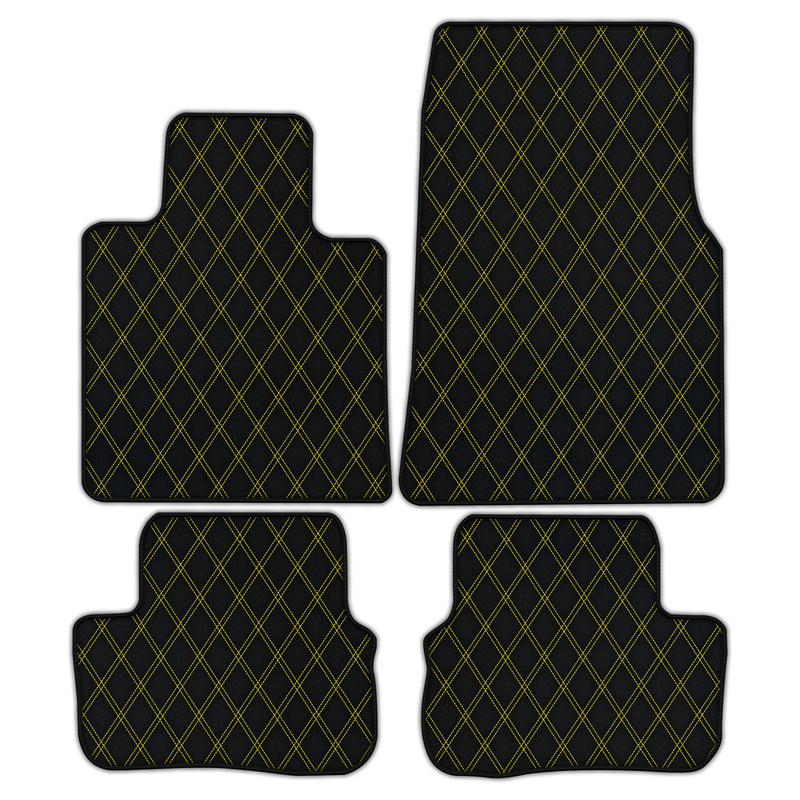 Customizable Leather Floor Mats with Double Diamond Pattern for Rolls Royce Spectre (2023-2024)