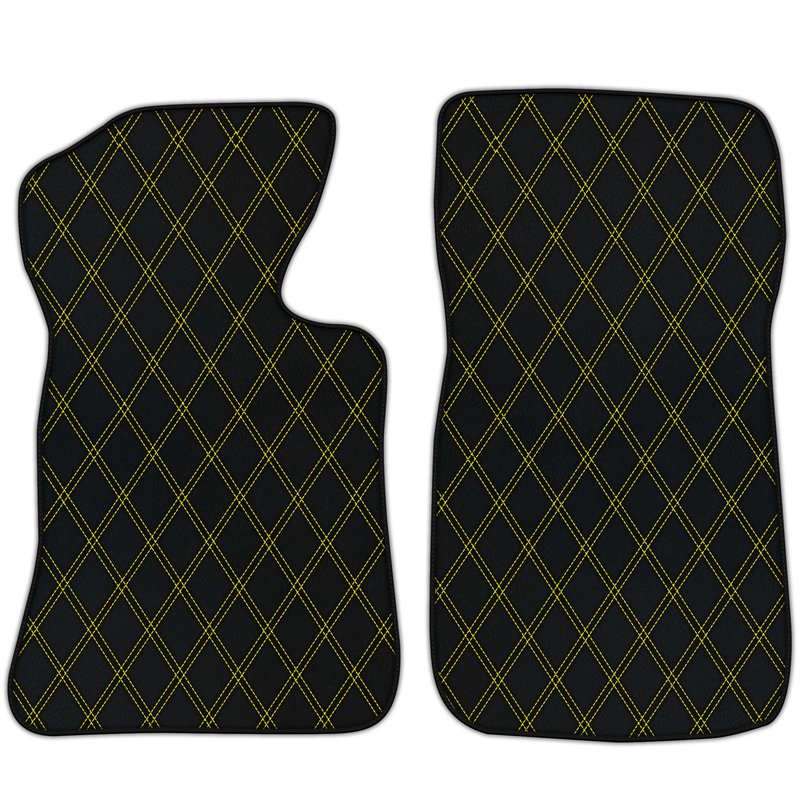 Customizable Leather Floor Mats with Double Diamond Pattern for Chevrolet Corvette C2 (1963-1967)
