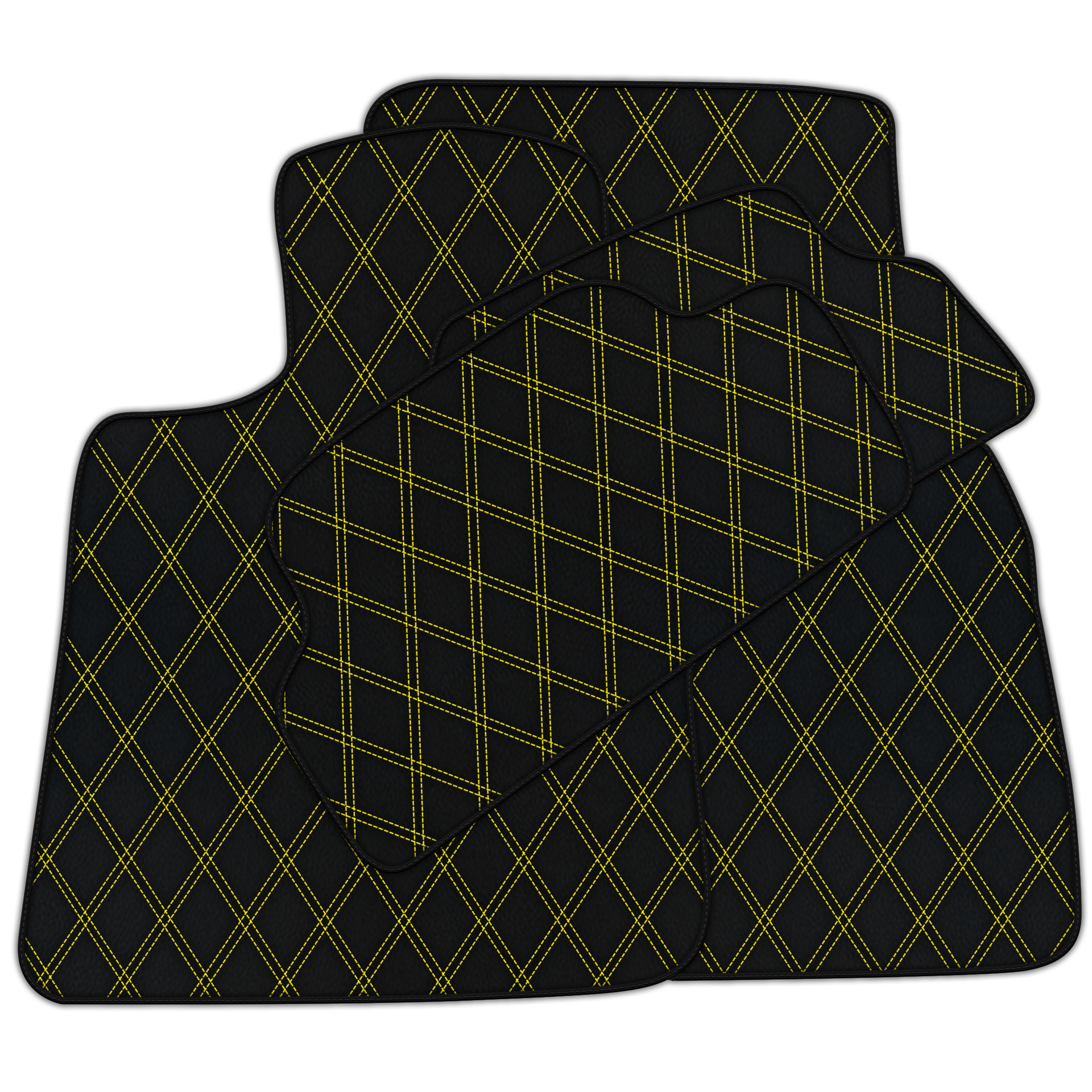Customizable Leather Floor Mats with Hex Pattern for Mini Cabrio R56 Convertible (2009-2016)