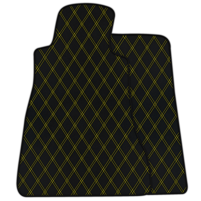 Customizable Leather Floor Mats with Double Diamond Pattern for Chevrolet Corvette C6 (2005-2013)