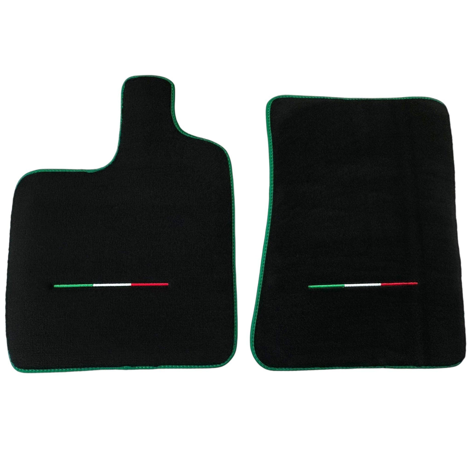 Black Floor Mats for Ferrari Purosangue with Green Trim | Italian Edition - AutoWin