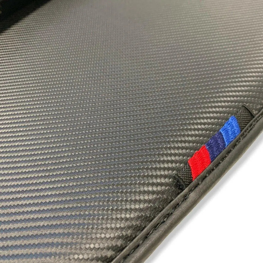 Floor Mats For BMW M5 G90 (2023-2026) Sedan Autowin Brand Carbon Fiber Leather - AutoWin