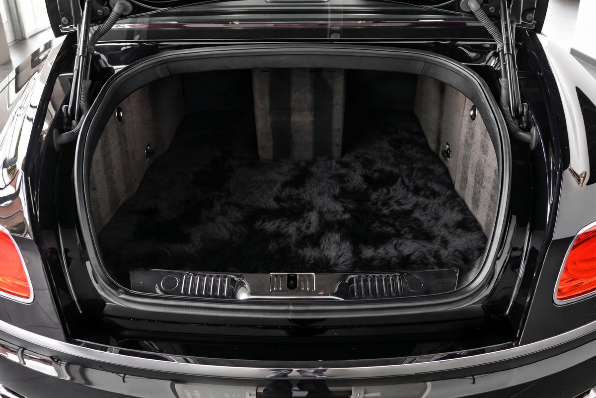 Customizable Black Sheepskin Trunk Floor Mat for Bentley Flying Spur (2013-2019)