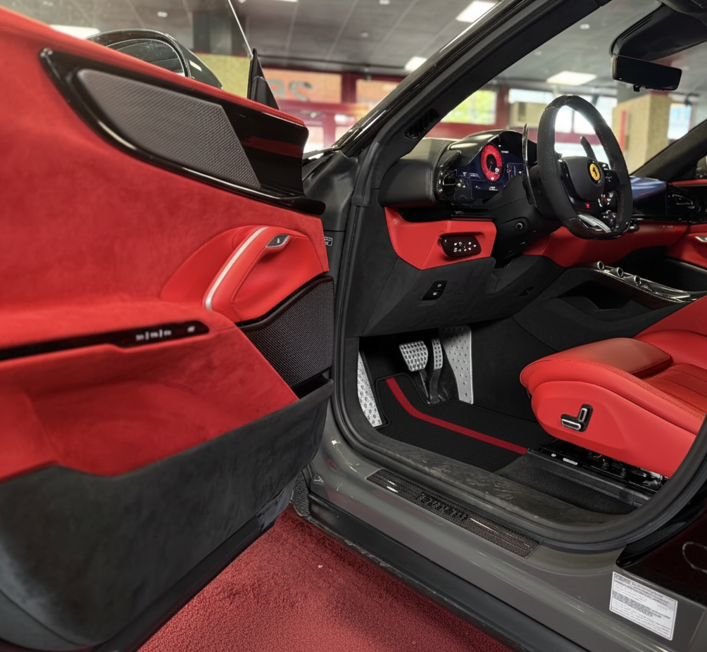 Customizable Floor Mats From Carpet With Leather for Ferrari Purosangue (2023-2024) - AutoWin