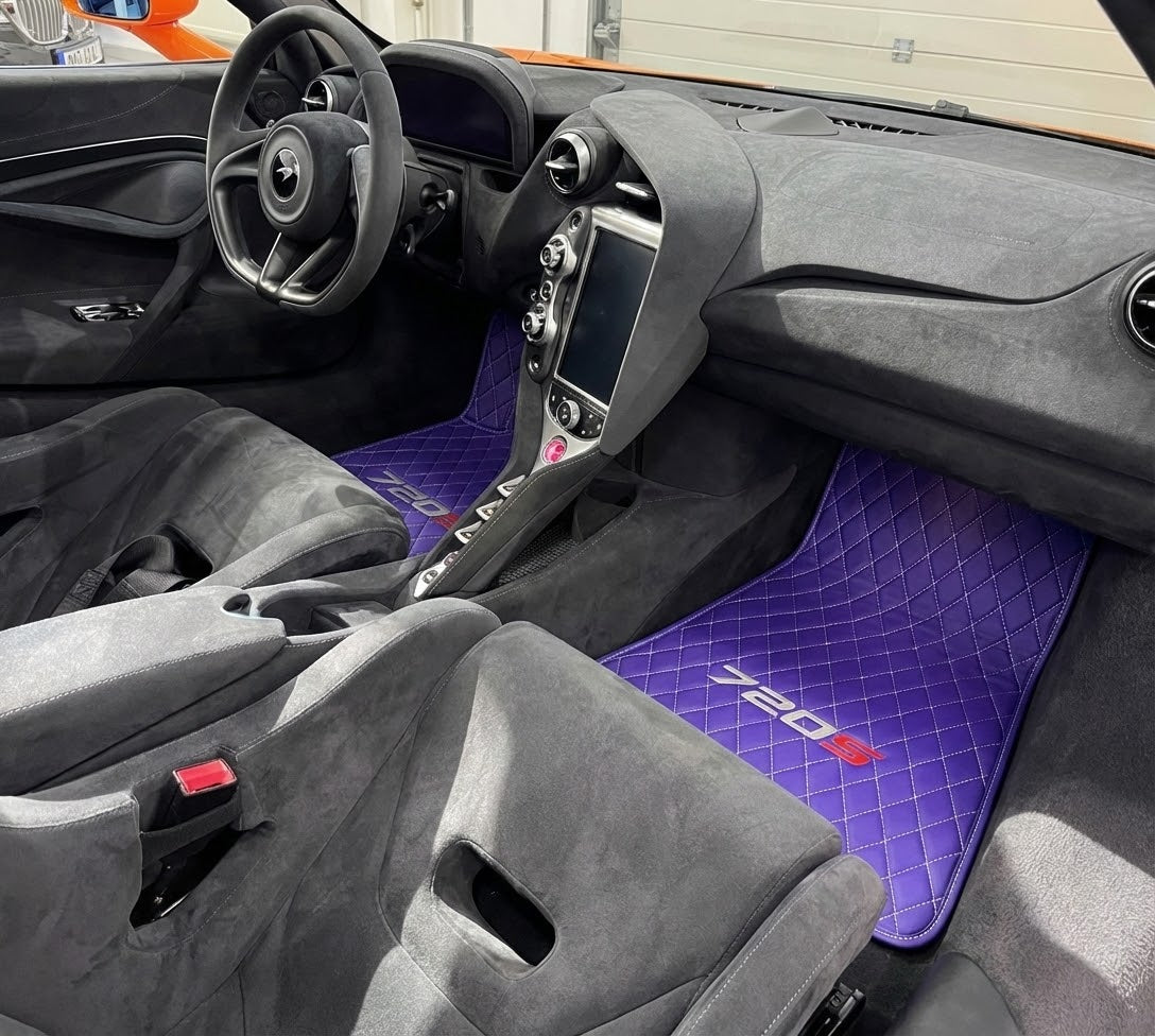 Floor Mats For McLaren 720S Black Tailored Carpets With Carbon - AutoWin