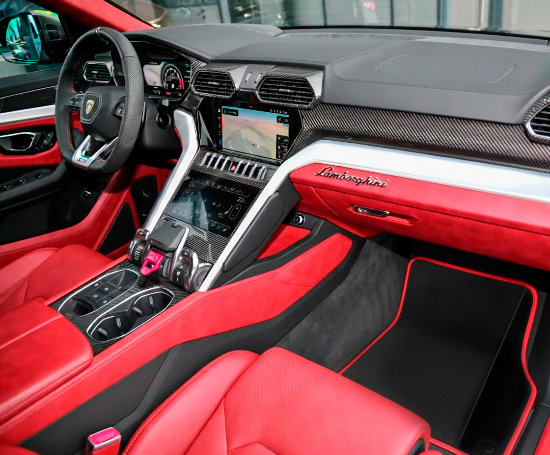 Premium Black Floor Mats for Lamborghini Urus | Custom Trim Options